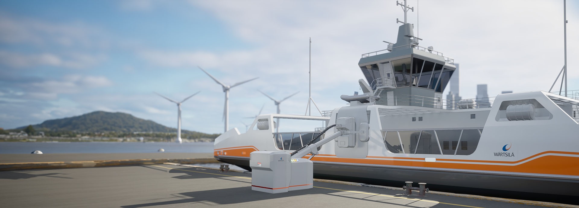 3D illustration Wärtsilä Vessel Charging