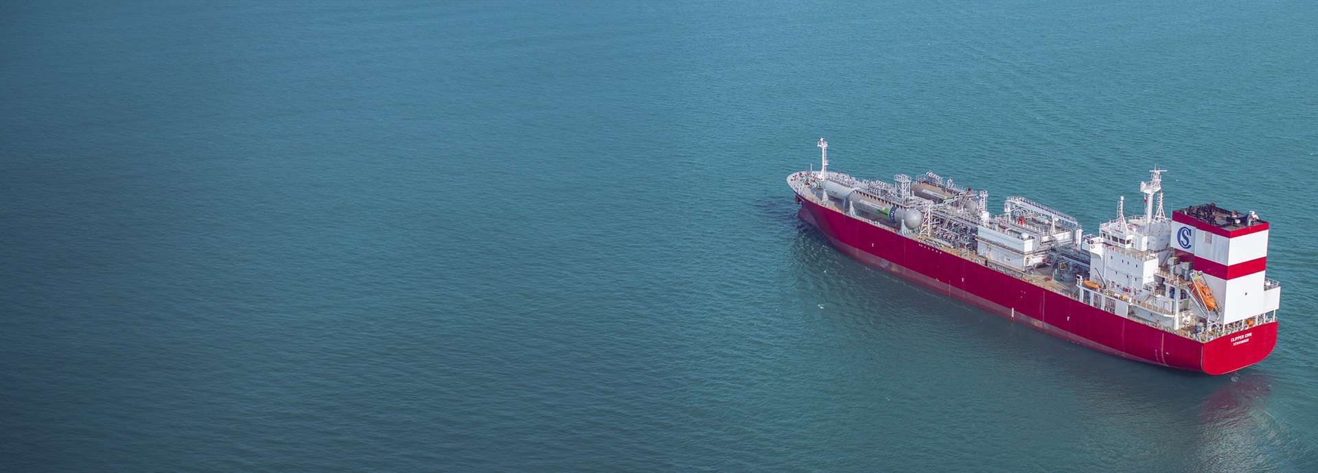 Clipper Eris with Carbon Capture and storage systems at sea