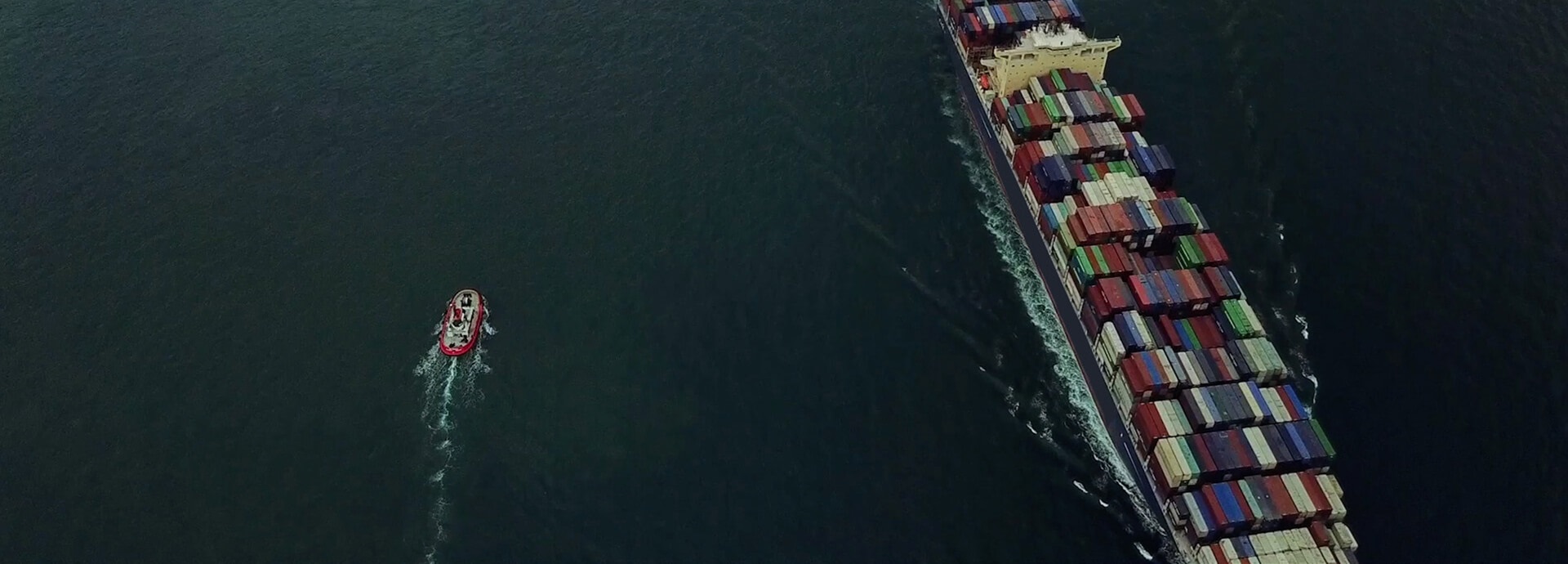 Container ship on sea