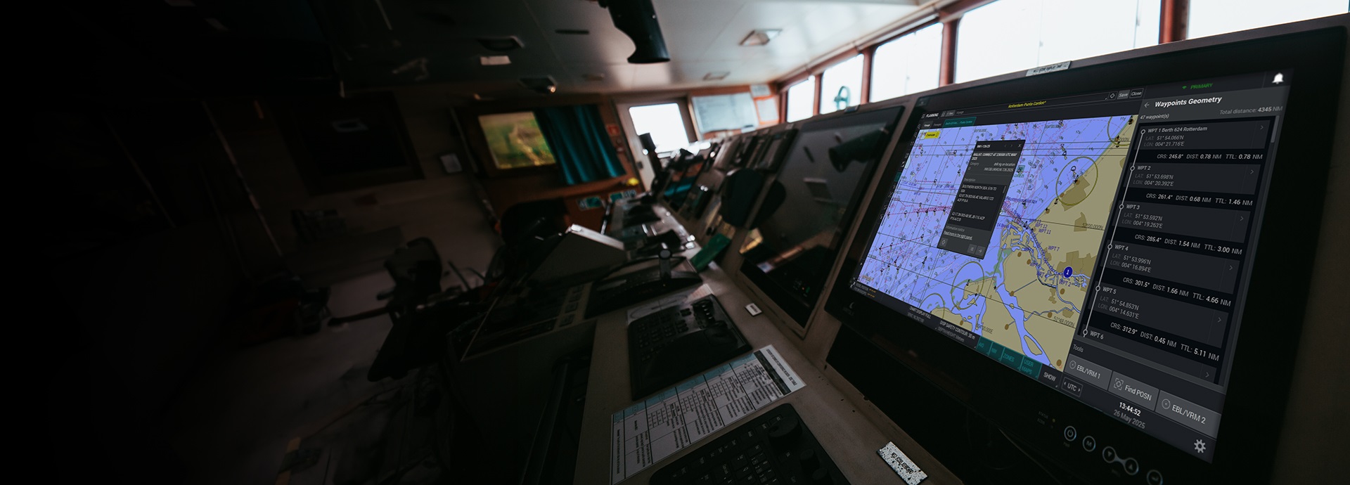 Wärtsilä Navi-Planner on ship bridge