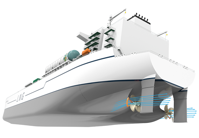 3D drawing EnergoFlow twin-skeg LNG carrier