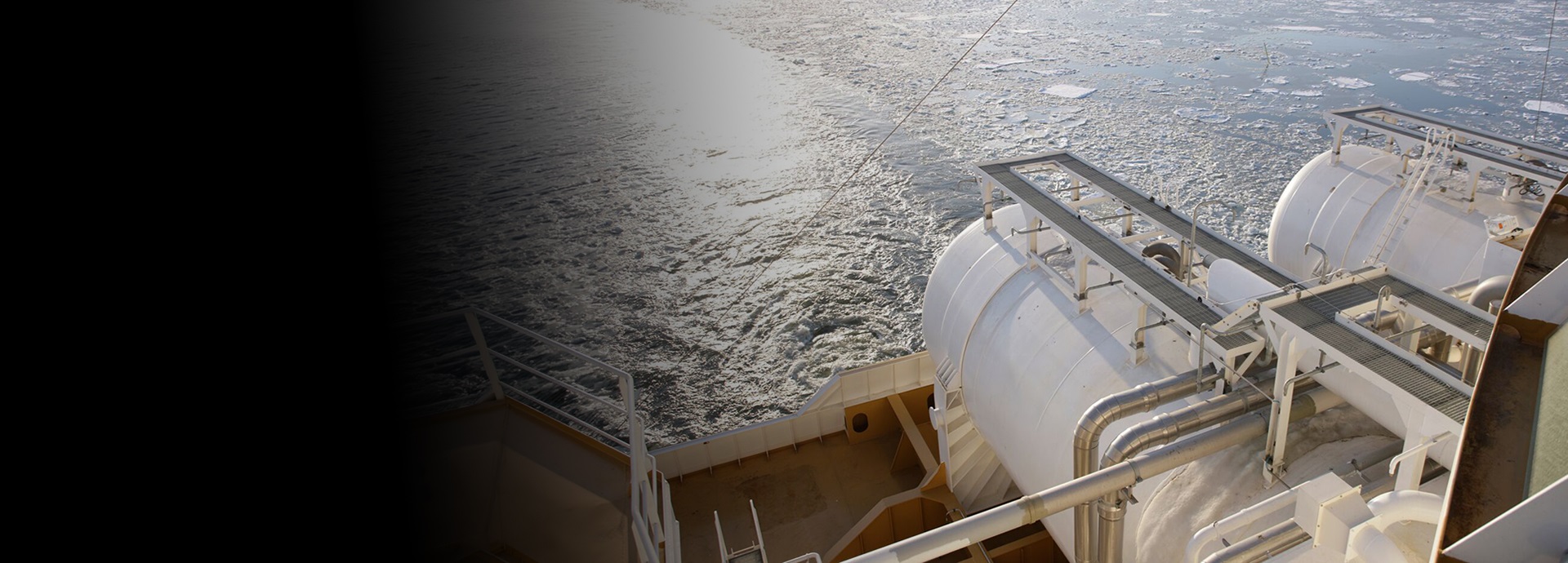 LNG tanks on top of Viking Grace
