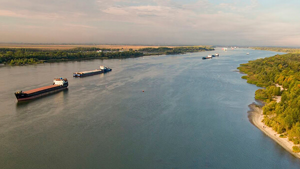 vessels on a river