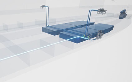 Methanol pipelines overview in 3D illustration