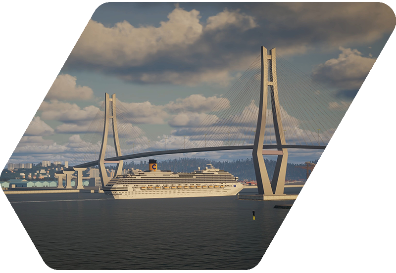 simulation image of a cruise ship