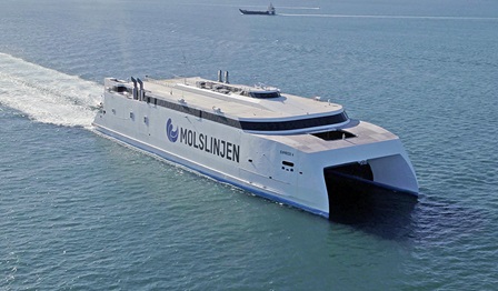 Molslinjen high-speed ferry Express 4 at sea
