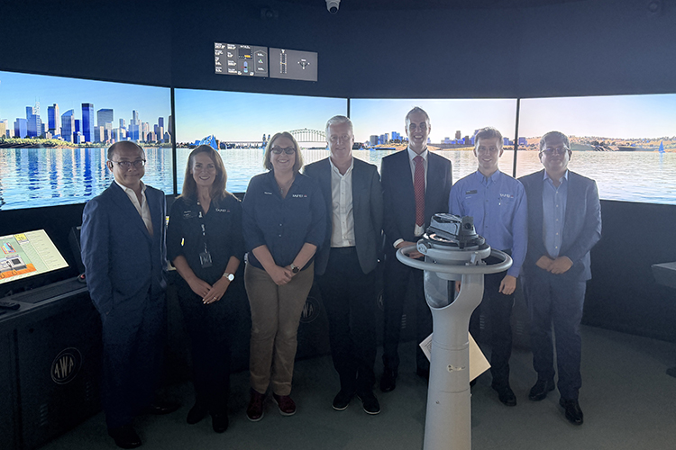 group of people at the TAFE NSW Maritime simulation training center