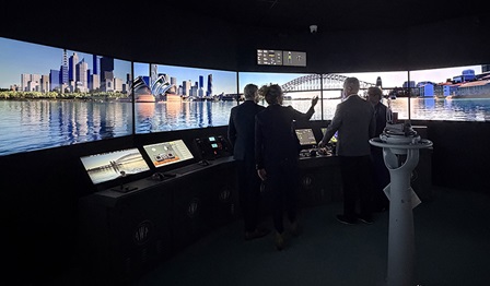group of people at the TAFE NSW Maritime simulation training center