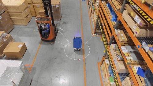 The robots recognise their location and surroundings, thus enabling evasive action to work safely with and around people.