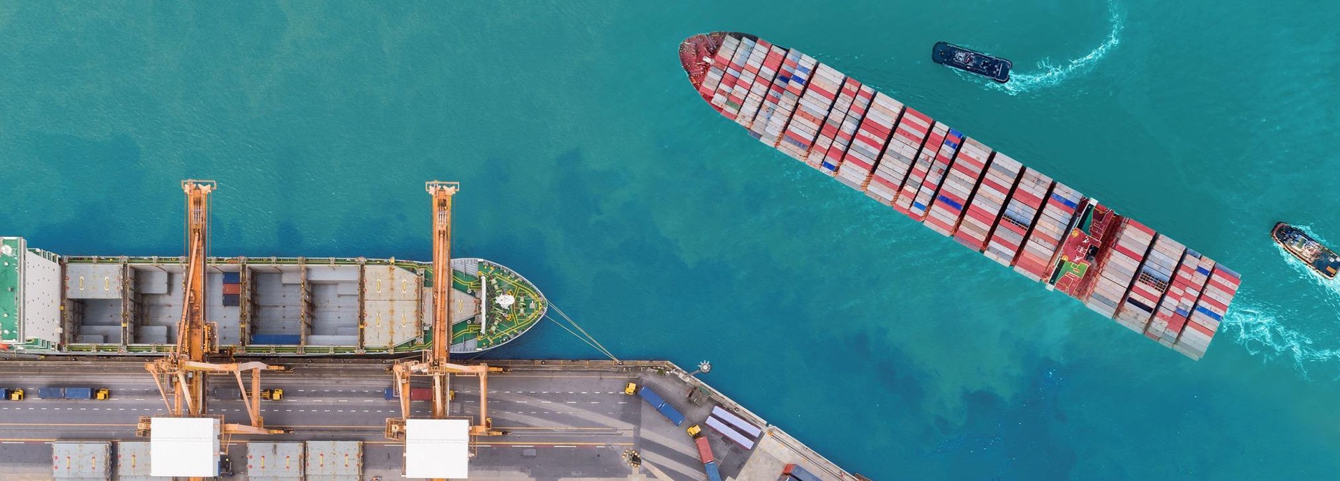 container ships at harbour