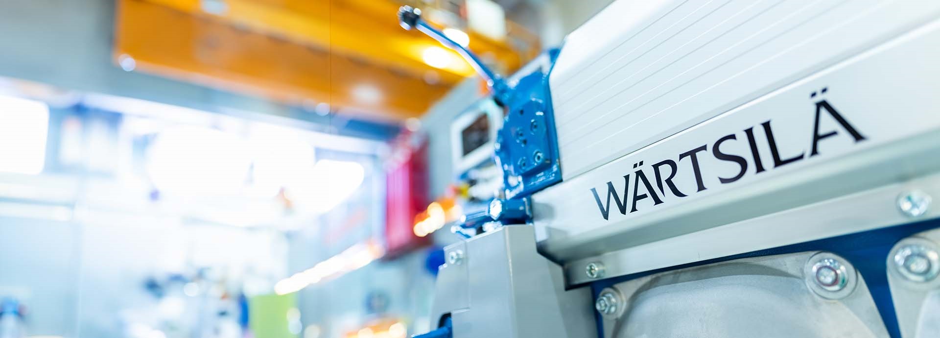 Close-up of the Wärtsilä 20DF engine