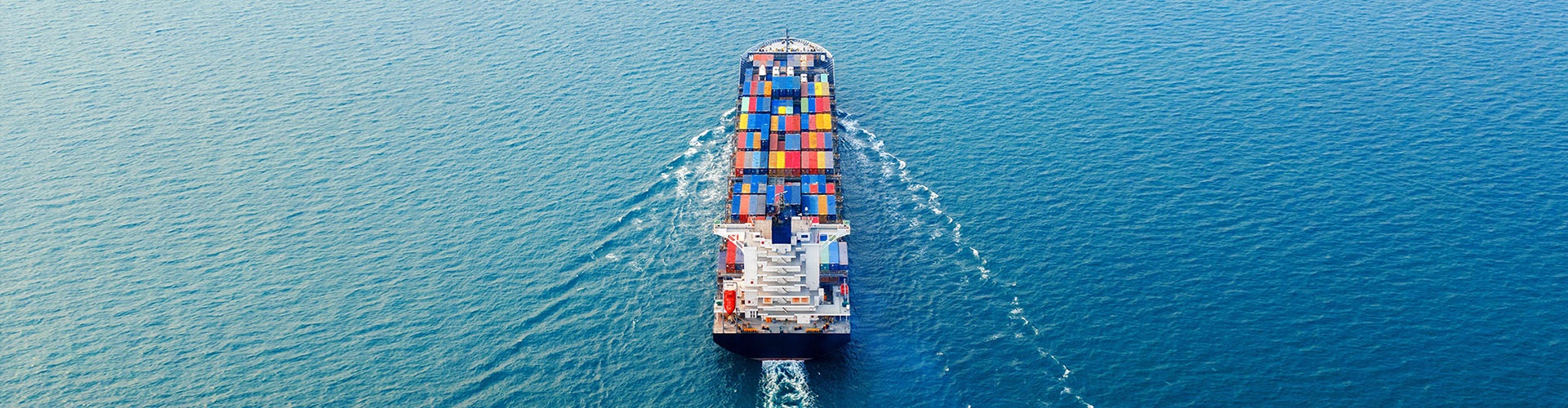 Container vessel on the sea