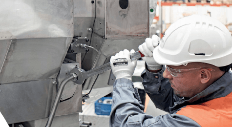 Man working on turbocharger service