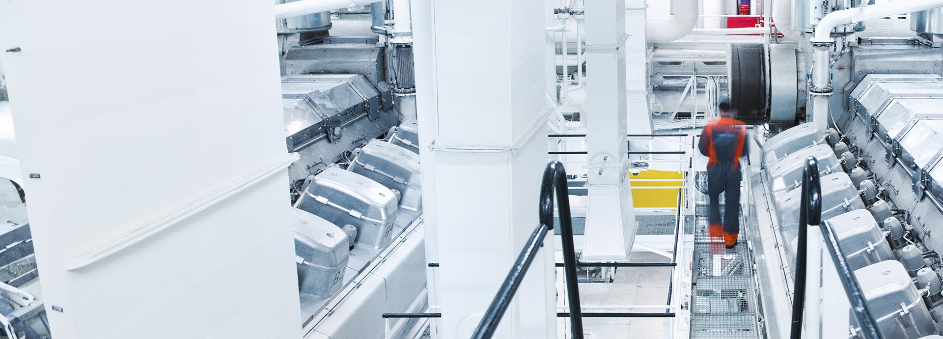 Wärtsilä employee in the engine room
