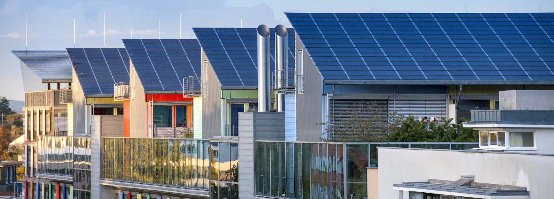 Details of the Sunship ( Sonnenschiff ) in Freiburg, Germany