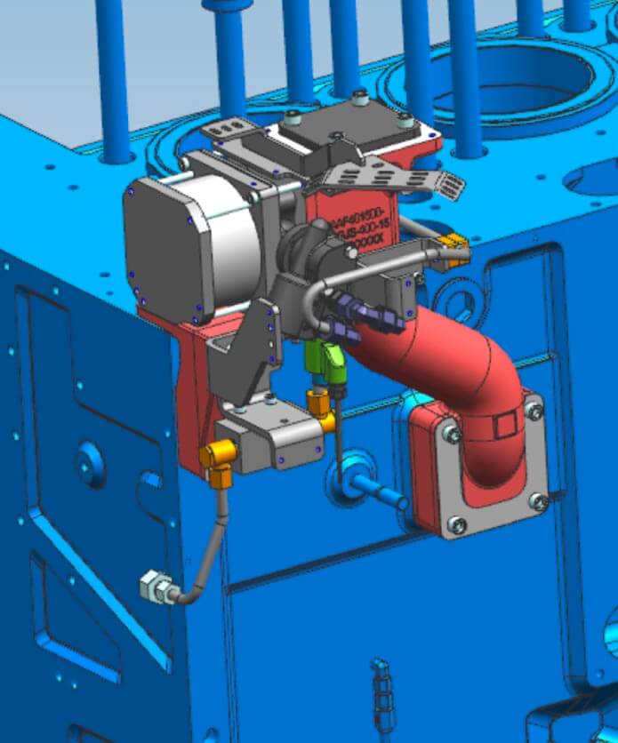 New wastegate with hydraulic actuator.