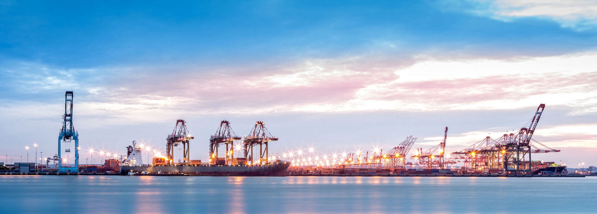 Harbor at sunset