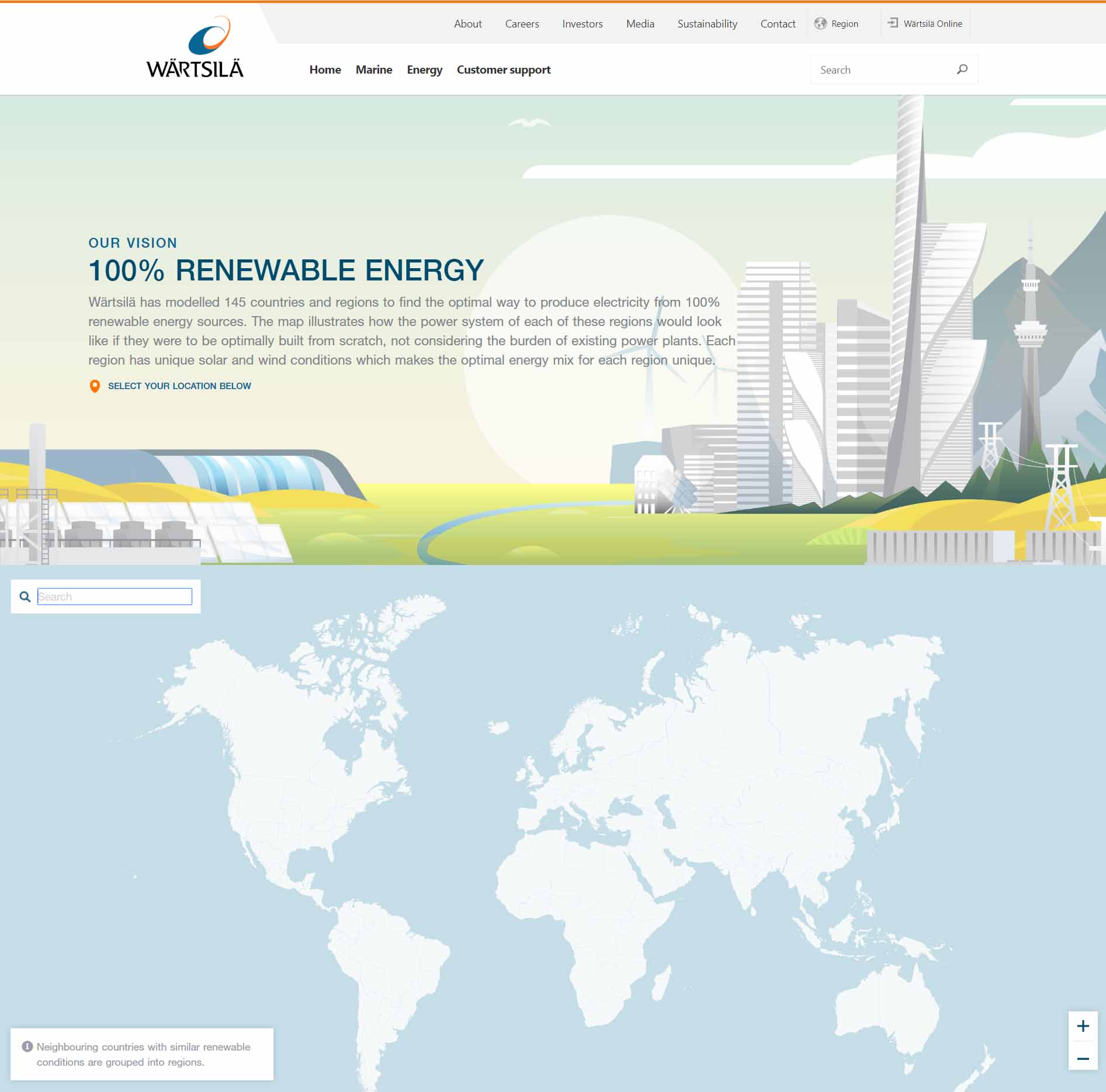 WÃ¤rtsilÃ¤ atlas of 100% renewable energy